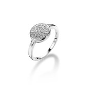 Twice As Nice ring in zilver, ronde met zirkonia Wit 62