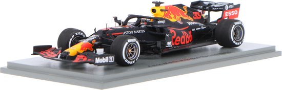 Zwarte Aston Martin Red Bull Racing RB16 modelauto met rode en gele accenten, nummer 33.