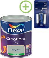 Flexa Creations - Lak Extra Mat - Early Dew - 750 ml + Flexa Lakroller - 4 delig