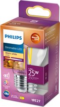 Philips LED Kogellamp Transparant - 25W - E27 - Dimbaar warmwit licht