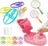 Huntex Shark Flying Disc Game - Roze -Binnen en Buiten speelgoed - Voor Jongens en Meisjes - Flying Ball Ufo - Zomer Speelgoed - Buitenspel - Zwembad Speelgoed