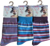 Baby - kinder sokjes stripes - 19/20 - meisjes - 90% katoen - naadloos - 12 PAAR - chaussettes socks