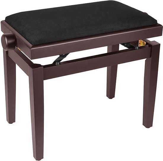 HOMCOM Piano bank, gestoffeerd, houten poten, voor 1 persoon, zwart