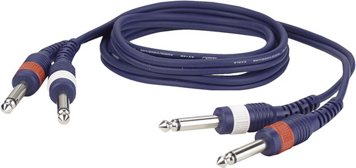 DAP kabel, 2 x Jack mono - 2 x Jack mono, 6m