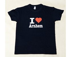 T-Shirt Zwart I Love Arnhem Heren - Souvenir & Relatiegeschenk - Maat XL