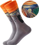 Kunstsokken De Schreeuw van het Schilderij van Edward Munch - Dames/Heren sokken maat 38-42