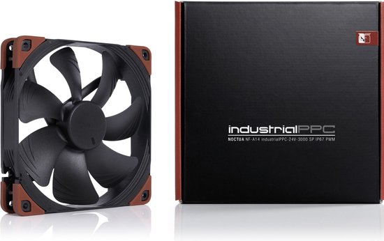 Noctua NF-A14 industrial PPC-24V-3000 - Ventilatorhuis 140 mm - 4-pin PWM - 3000 RPM - IP67 - zwart