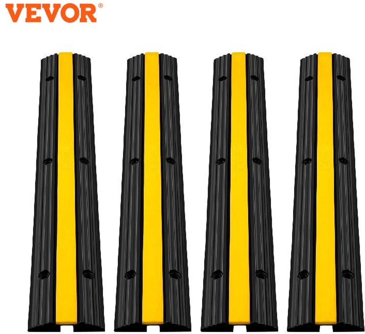 VEVOR® Kabelbrug - Kabelgoot Vloer - Kabelgoot - Kabeldrempel - Kabelbeschermer - Kabelmat - Kabelbrug Buiten - Kabelgoot Vloer - Kabelbrug Rubber - 4 stuks