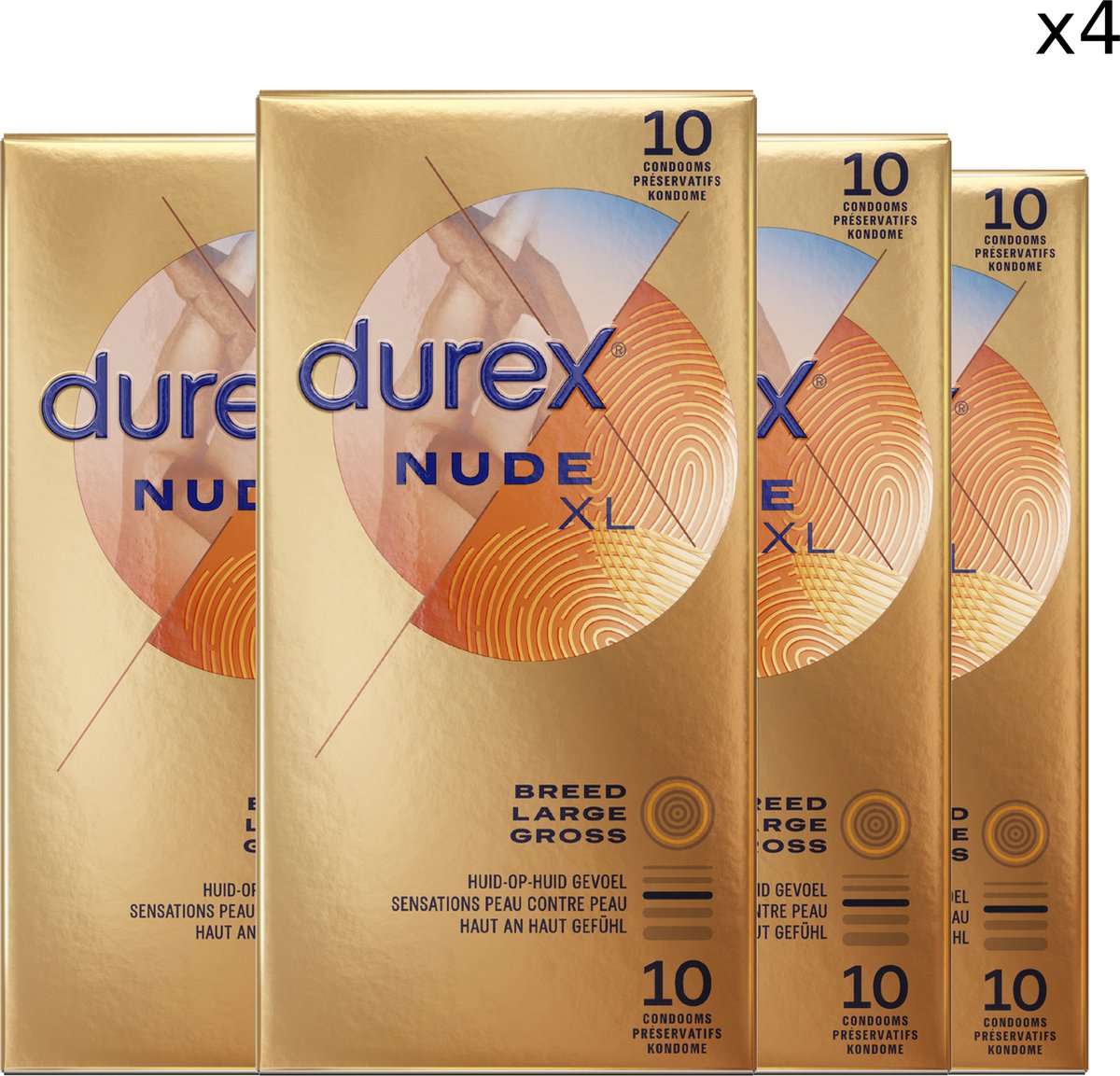 Bol.com Durex Condooms Nude XL 10st - 4 Stuks - Voordeelverpakking aanbieding