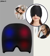 Jinius ® - Migraine Muts - Migraine Masker - Oogmasker - Slaapmasker - Migraine - Hoofdpijn - Verlichting - 370 gram - Warm en Koud -Zwart - Migraine Masker