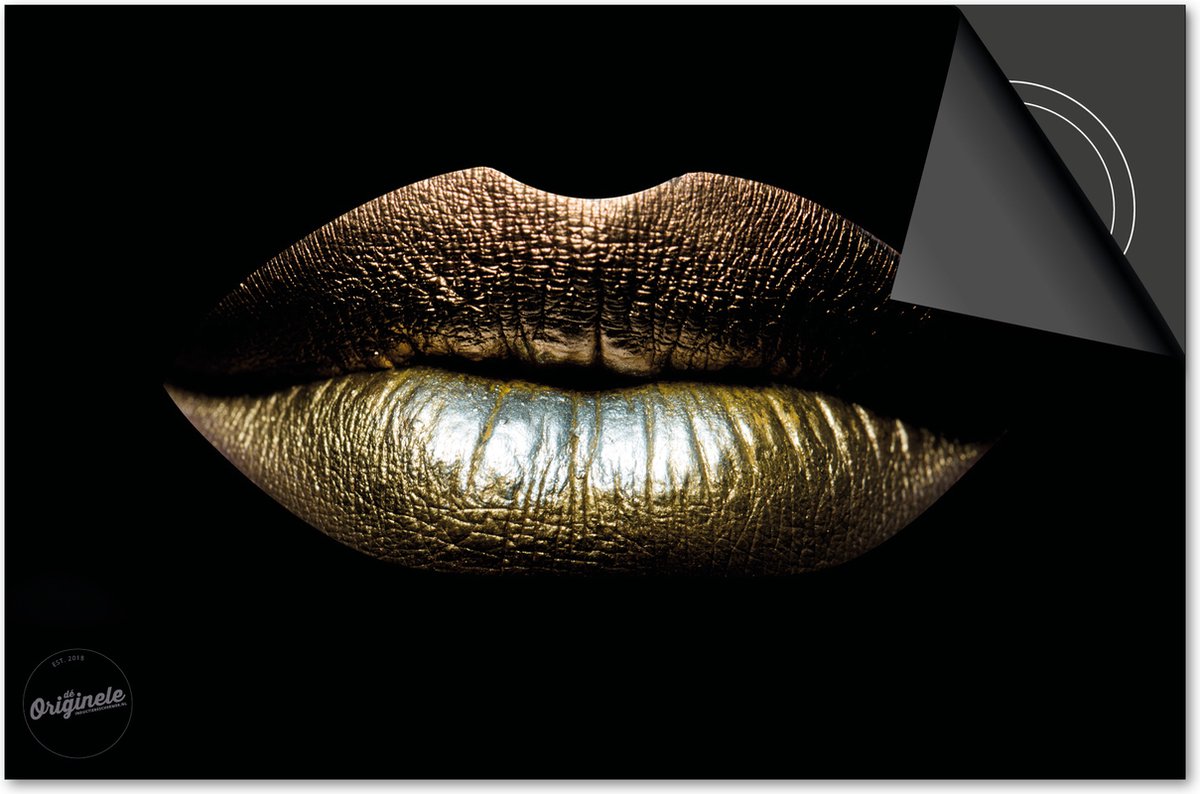 Inductie beschermer 77x51 - afdekplaat inductie mat - Dietrix Kookplaat beschermer - Base - Black en Gold - Lippen