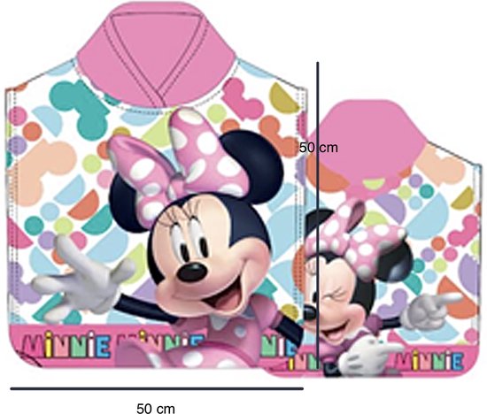 Disney Minnie Mouse Badponcho - Poncho - Sneldrogend - Multi - 50x100 cm (uitgevouwen) - One Size (ongeveer 2-5 jaar)