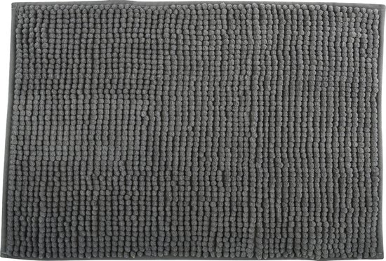 MSV Badkamerkleed/badmat/toilet - voor op de vloer - grijs - 40 x 60 cm - microvezel - anti-slip