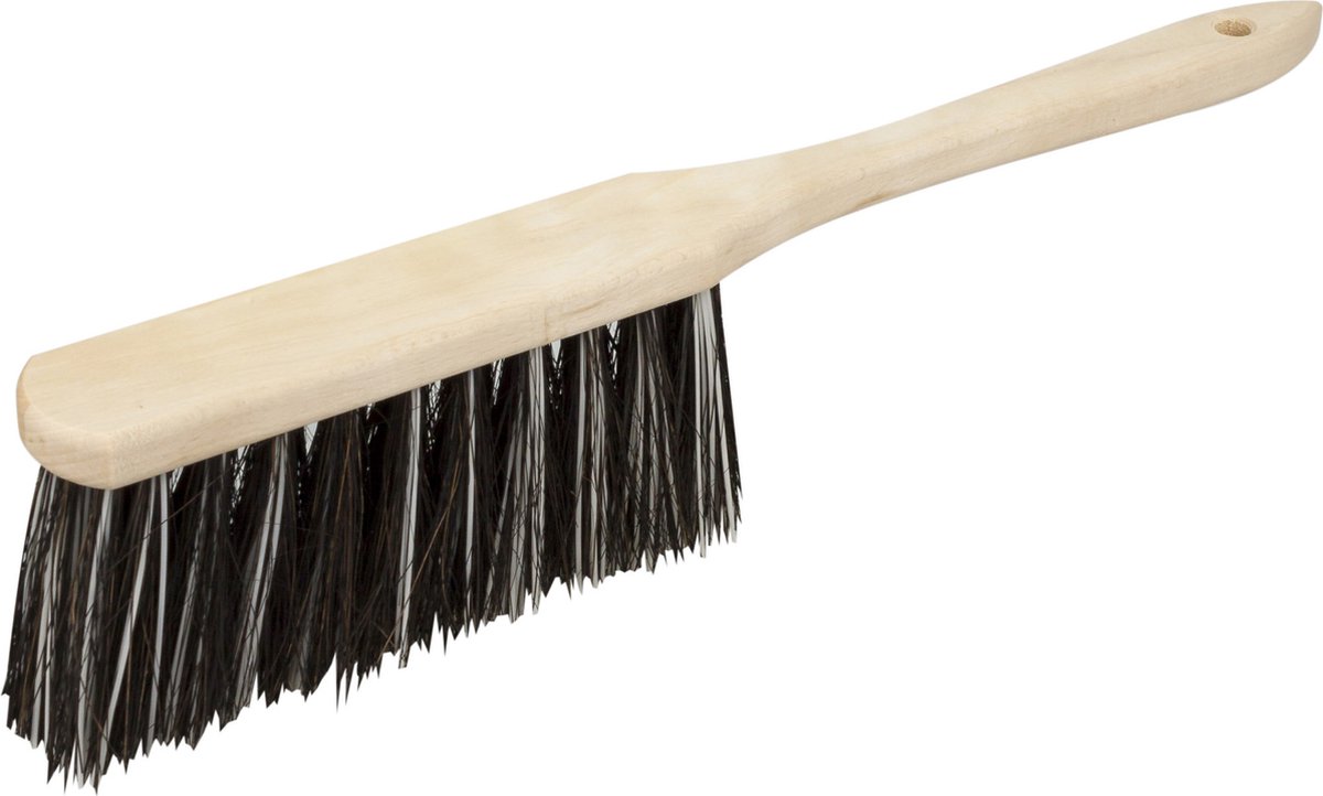 Goedkoopste Houten stoffer/handveger met Arenga haren voor binnen 37 cm - Zachte borstels/stoffers