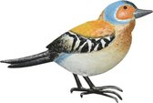 Decoratie vogel/muurvogel Vink voor in de tuin 38 cm - Tuindecoratie dierenbeeldjes - Tuinvogels/muurvogels