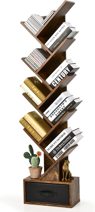 Hzuaneri Bücherregal, 7-stöckiges bücherregal Holz, Buch Regal