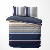 Nautica Katoen Satijnen Dekbedovertrekset - Lits-Jumeaux - 240x200/220 + 2 bijpassende kussenslopen 60x70 - Bradford Blauw Rood