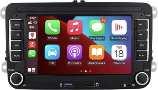 Autoradio Android 10 pour VW avec navigation, aptX, DAB+ WiFi 4G USB  MicroSD - 7 pouces | bol.com