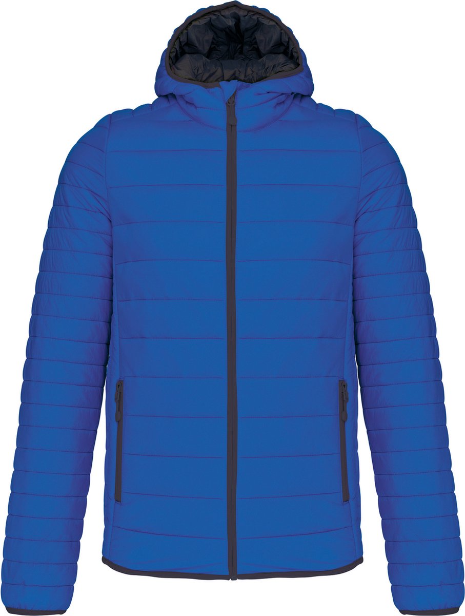 Outdoorjas ‘Lightweight Hood Padded’ merk Kariban Licht Kobaltblauw