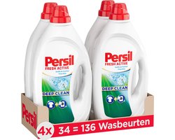 Persil Deep Clean Fresh Breeze - Vloeibaar Wasmiddel - Voordeelverpakking - 4 x 34 Wasbeurten
