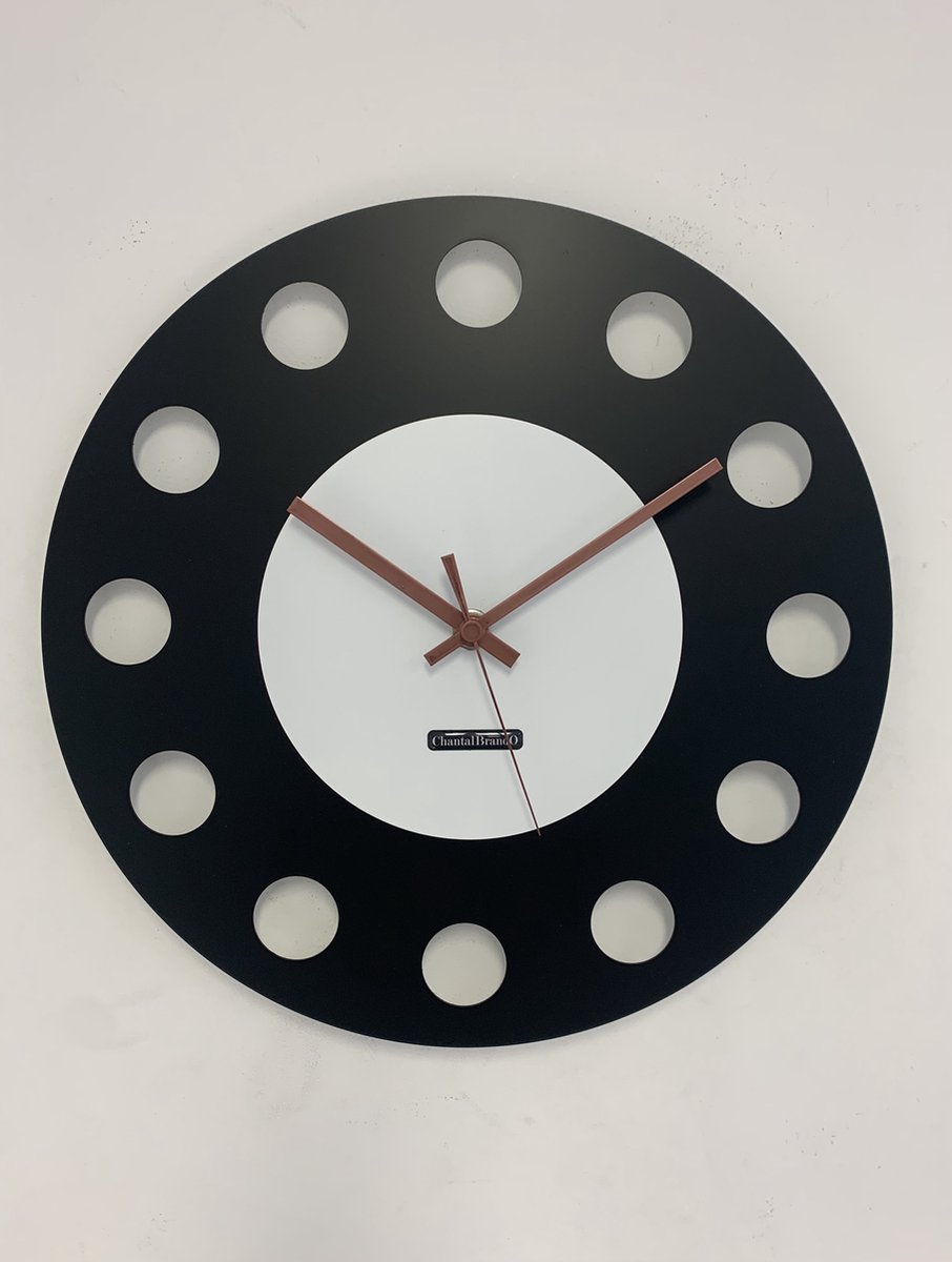Wandklok ChantalBrandO CETARA BLACK & WHITE -- MODERN DESIGN --