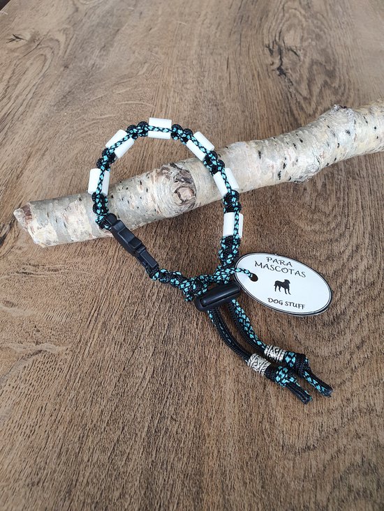 Anti-Tekenband met EM kralen 100% Natuurlijk Kat met Breakaway sluiting Blauw gemeleerd maat 2530