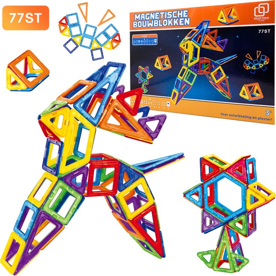 Magnetische Bouwblokken "77 st." - Montessori Speelgoed - Speelgoed Meisjes & Jongens - Magformers - Magnetic Blocks - Magnetisch Speelgoed - Magnetic Tiles - Magnetic Toys - 7 Jaar - 9 Jaar - 10 Jaar - Bouwen - Speelgoed - Magnetische Bouwstenen