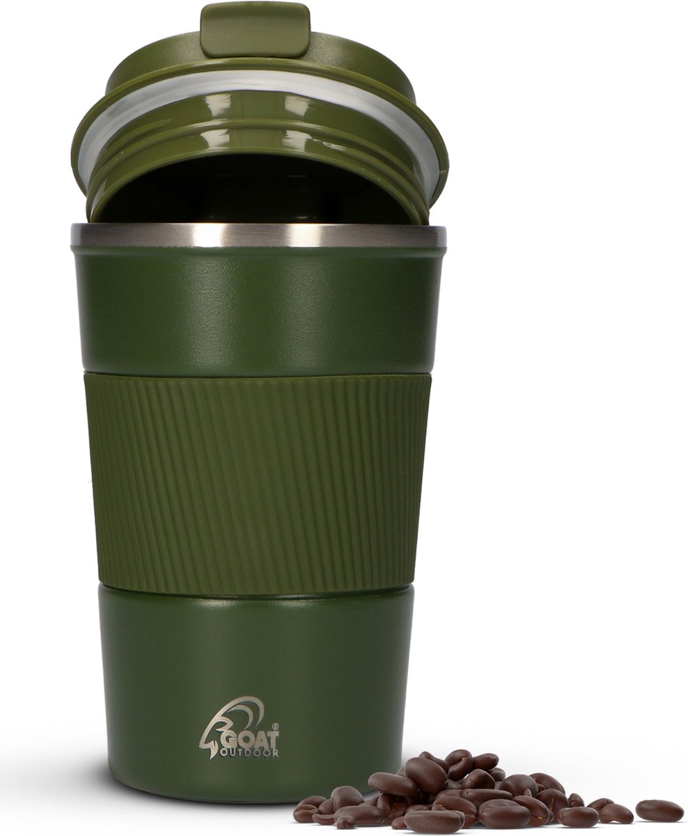 GOAT Outdoor Thermosbeker - Koffiebeker To Go - Travel Mug voor Koffie en Thee - Theebeker - 380 ML - RVS
