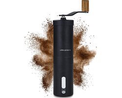 Coffee Grinder - Koffie Grinder - Koffiemalen - Handkoffiemolen van Roestvrij Staal en Stapsgewijze Keramische Maalmolen - Handmatige Espressomolen van Hout met Kegelmaalmolen - Koffiemolen - Precieze Instelling van Maalgraad