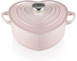 foto van Le Creuset - Braadpan - Hart - in Geëmailleerd Gietijzer - met RVS Hartjesknop