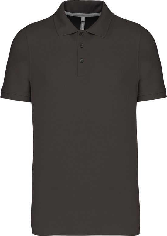 Herenpolo korte mouwen met knopen merk Kariban Dark Grey - 4XL