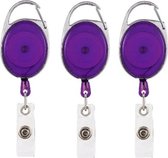 Porte-badge avec clip - Infirmière - Porte-badge avec cordon - Set de trois - Violet transparent