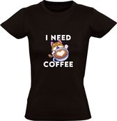 I Need Coffee Dames T-shirt | Koffie | Cappuccino | Espresso | Kat