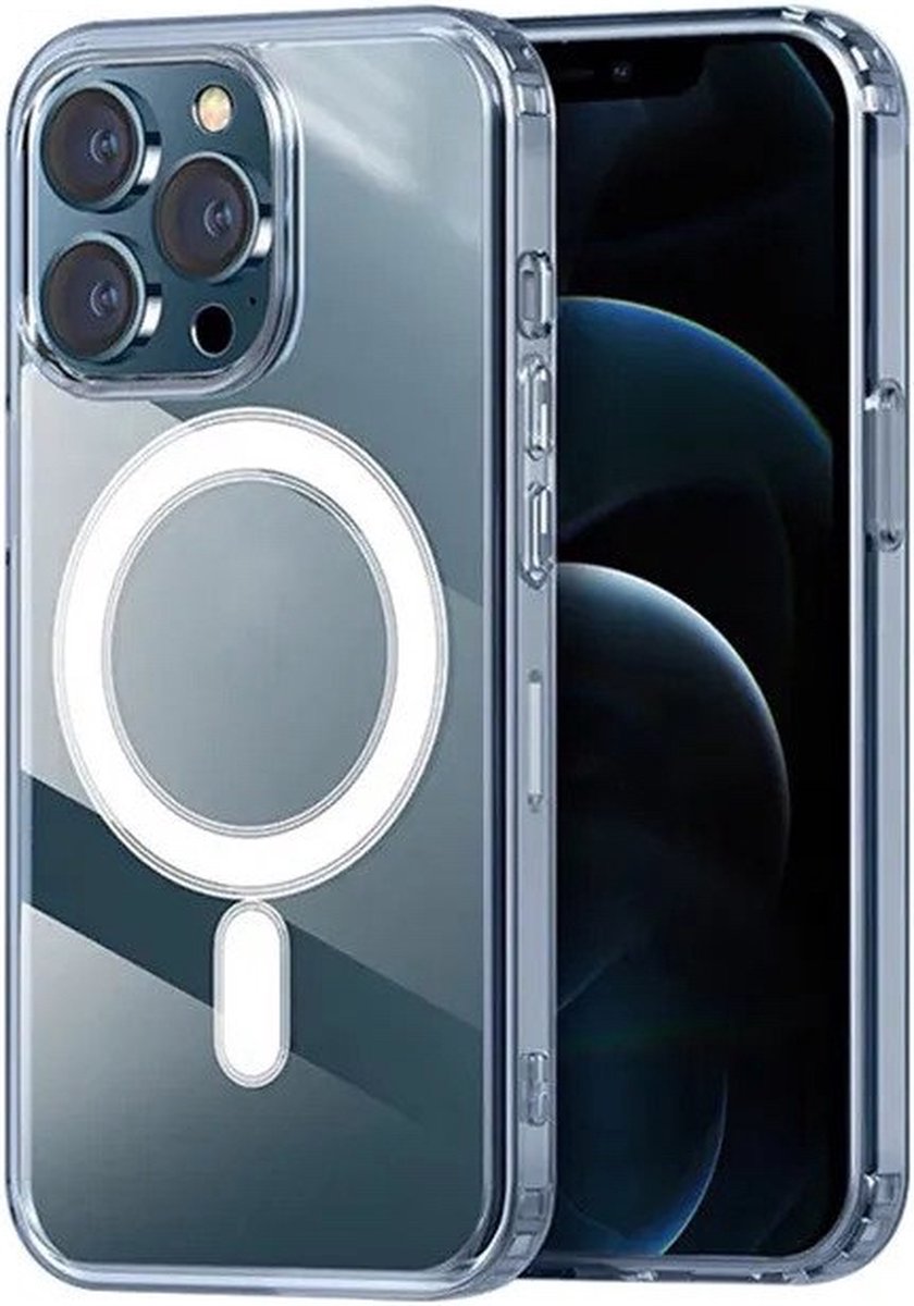 Waeyz - Transparant Magnetisch Hoesje Met Ring - Geschikt voor iPhone 12Pro - Geschikt voor Magsafe Lader - Doorzichtig Hoesje Geschikt voor iPhone 12PRO