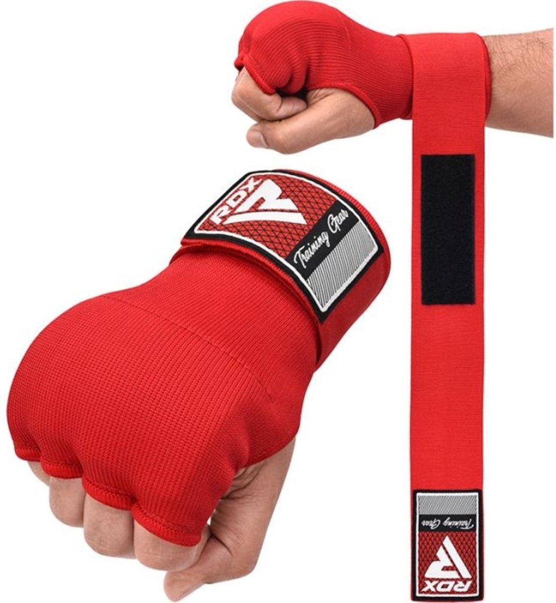 RDX Sports IS2 - Inner Gloves - Binnenhandschoenen - Katoenen handschoen en halfverband - met Bandage - Kleur: Rood - Maat: XL