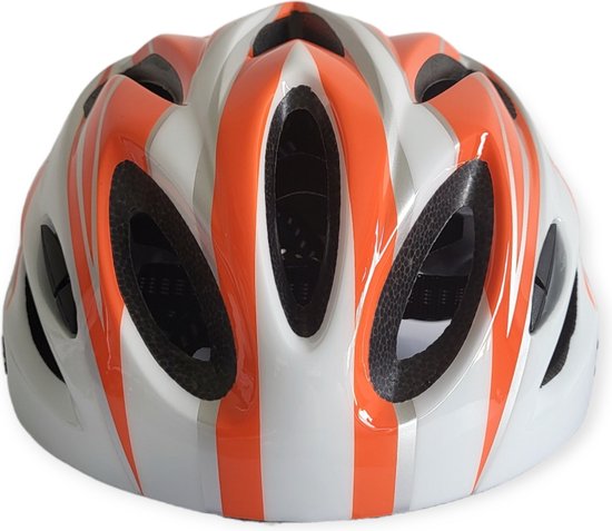 Fietshelm Heren/Dames - Oranje Wit - Allround - 52 tot 58cm