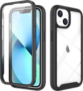 iMoshion 360° Full Protective Case Coque iPhone 14 - Zwart / Transparent