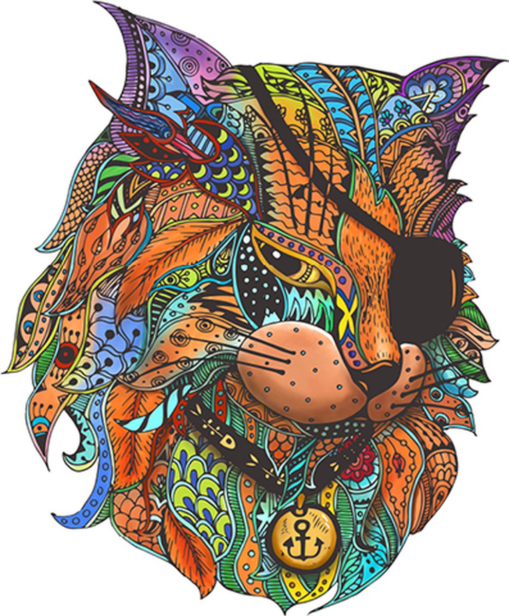 Eureka 2D RainboWooden Puzzle - Pirate cat - 116 stukjes