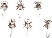Mica Decorations Ophanghaakjes Insecten , Set van 6, L7,5 x B4,5 x H14cm