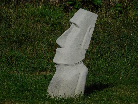 Statue Moai XXL - brut - pleine de pierre
