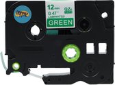 Dappaz - 5 stuks Brother Compatible Labeltape TZe-735 - Wit op Groen - 12 mm x 8 m - Geschikt voor de Brother P-touch