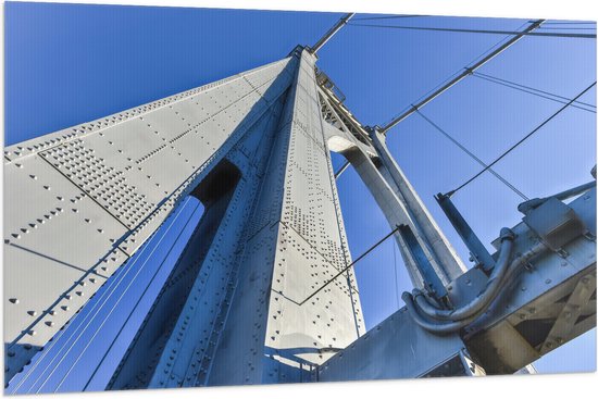 Vlag - Touwen en Platen van IJzeren Brug - 150x100 cm Foto op Polyester Vlag