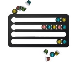 Capsulehouder Geschikt Voor Nespresso Cups - Koffiecups houder - Wandhouder - Mat zwart- 40 capsules - Cuphouder