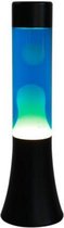 i-Total Lavalamp - Lava Lamp - Sfeerlamp - 30x9 cm - Glas/Aluminium - 25W - Blauw met witte Lava - Zwart - XL2455