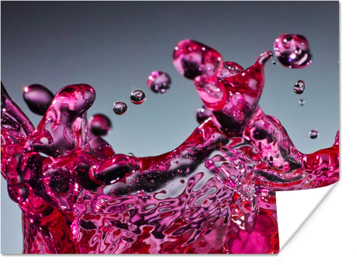 Poster Water - Abstract - Roze - Druppels - 40x30 cm