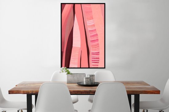 Cadre photo avec poster - Abstrait - Rose - Formes - Pastel - 80x120 cm - Cadre poster