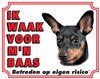 Miniatuur Pinscher Waakbord - Ik waak voor Zwart