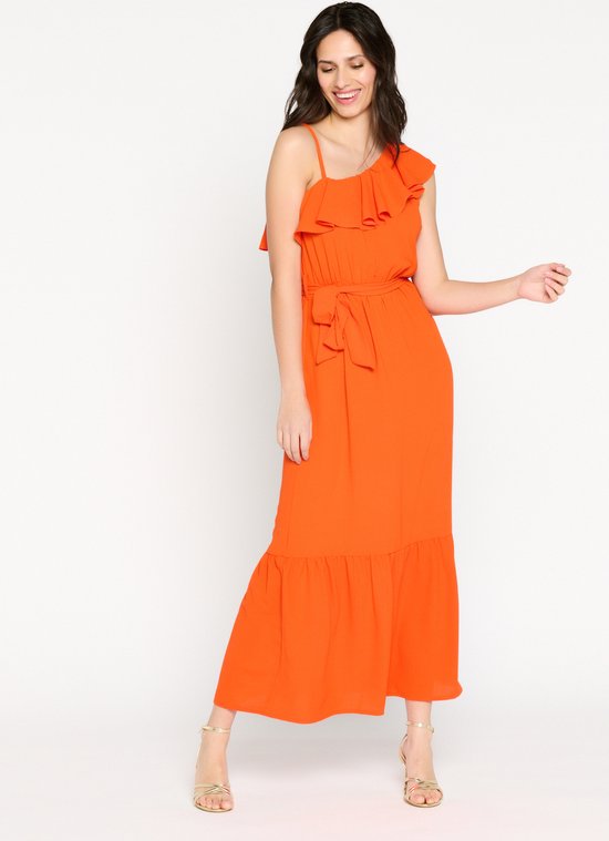 LolaLiza Asymmetrische maxi-jurk Orange - Maat 50 | bol.com