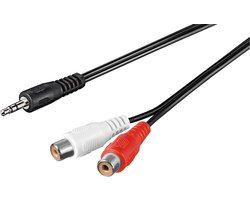3,5mm Jack (m) - Tulp (v) stereo audio adapter kabel - 1,5 meter