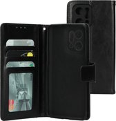 Mobiparts hoesje geschikt voor Oppo Find X5 - Wallet/Boekhoesje - Eco Leer - Magneet Sluiting - Opberg vakken - Zwart
